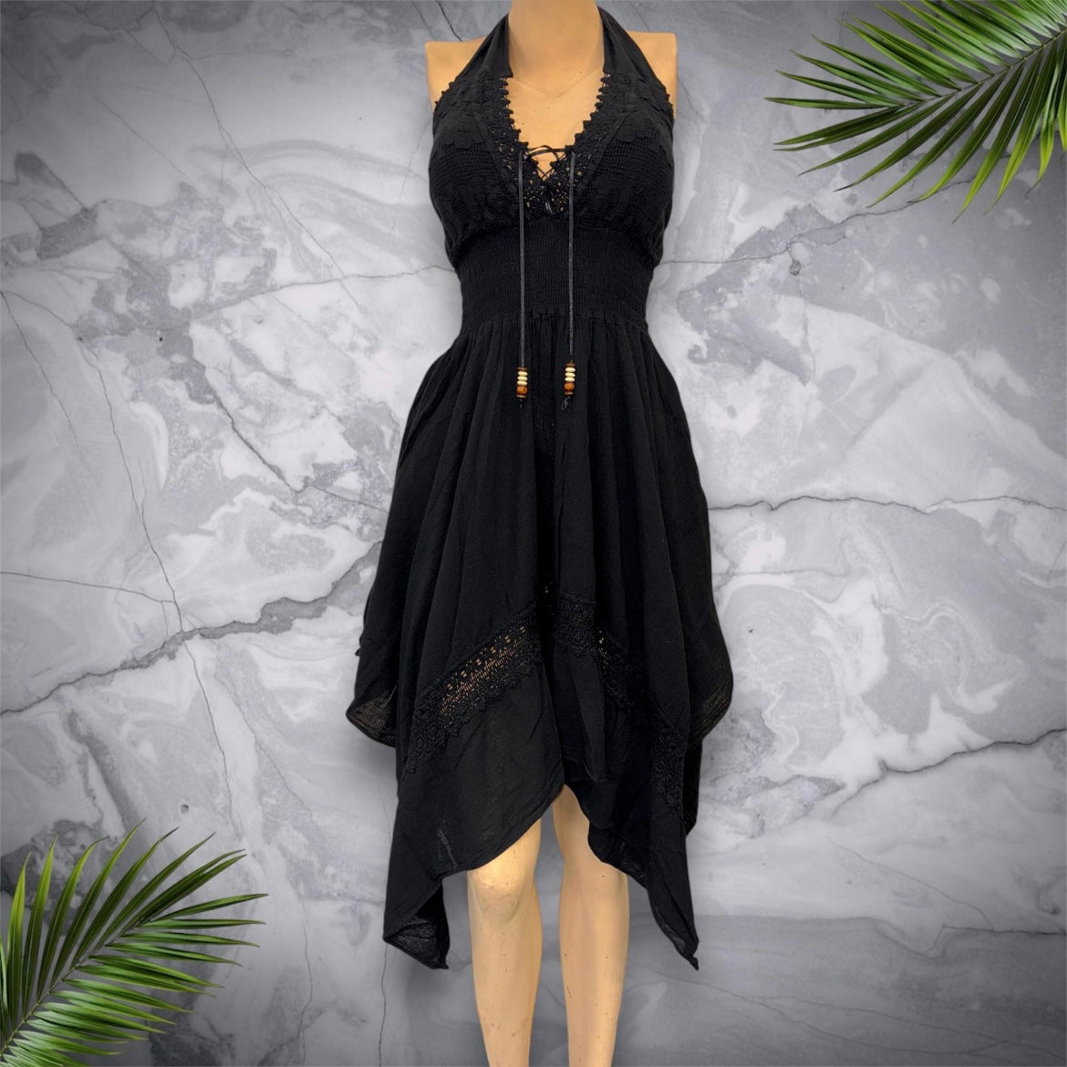 Long Halter "Puntas Dress"