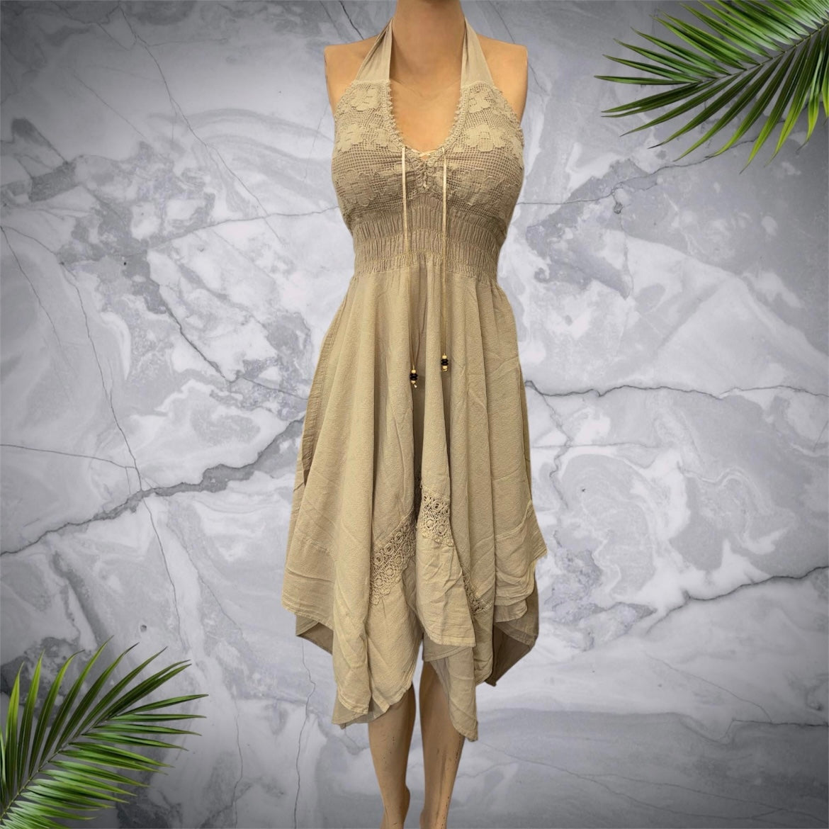 Long Halter "Puntas Dress"